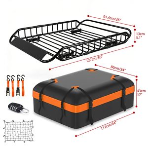 Portaequipajes Universal Extensible para Techo de Auto, SUV y Camioneta, 50'' L x 36'' W x 5.1'' H, Cesta de Carga Impermeable, Barras de Techo - Product Image 5