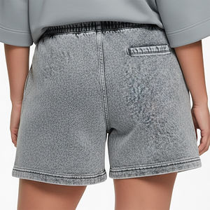 Shorts brodés pour femmes 100 % coton, personnalisables OEM/ODM, haute qualité, respirants, pour l'été, décontractés, style streetwear délavé à l'acide - Product Image 2