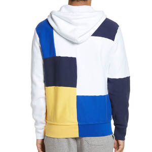 Sweat à capuche zippé pour homme avec logo personnalisable, poches kangourou, manches longues et poignets côtelés pour un ajustement décontracté, color block. - Product Image 2