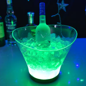 Seau à glace led à <span class=keywords><strong>champagne</strong></span> OEM Logo personnalisé Seau à glace 12 bouteilles de bière Seau à glace surgelé doré - Product Image 2