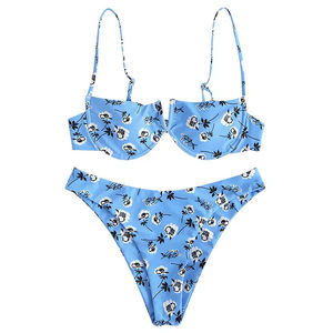 Best Selling Women's Two Piece Customized Design <b>Bikini</b> <b>Sets</b> With Front Logo Print Custom Logo Quick Dry Breathable <b>Sexy</b> Style - Product Image 1