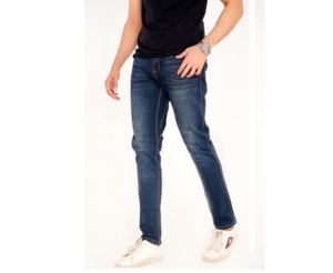 Jean en denim extensible pour homme, style urbain, dernière collection, grandes tailles, respirant, confortable, délavé clair, coupe droite, déchiré, uni - Product Image 6