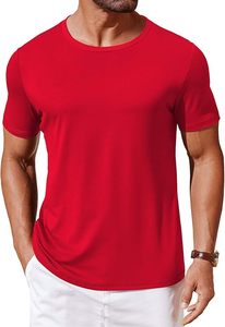T-shirt classique basique à manches courtes et col rond pour homme, 100 % coton, avec motif lettre brodé, coupe ample, anti-boulochage, idéal pour l'été - Product Image 6