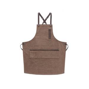 Tablier de mixologue en toile premium avec bretelles en cuir réglables, uniforme de bar professionnel, double couture, passants pour outils, pour les professionnels - Product Image 2