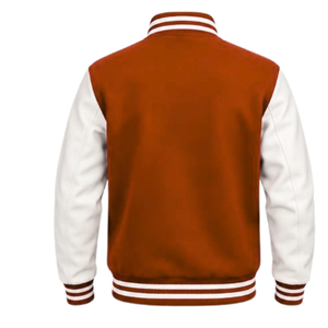 Veste universitaire décontractée pour homme, style baseball, avec manches longues, ourlet côtelé et fermeture à boutons-pression sur le devant - Product Image 2