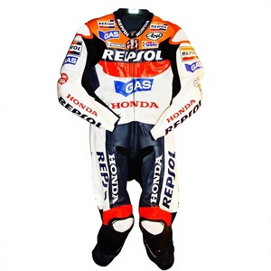 Traje de Carreras Nicky Hayden MotoCP Zonda 1 Pieza de Cuero Vacuno/Canguro para Moto/Traje de Pista/Conducción con Armadura Nivel 2 para Motociclistas - Product Image 1