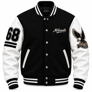 Custom Logo Leather Sleeve <b>Varsity</b> <b>Jacket</b> | Premium Wool Letterman Baseball <b>Jacket</b> | College <b>Bomber</b> <b>Jacket</b> for Men & <b>Women</b> - Product Image 1