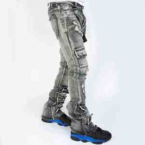 Jeans décontractés pour hommes, coupe droite, vente en gros, 100% coton denim, marron et noir, coupe-vent, respirant, été, automne - Product Image 3