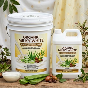 Après-shampoing liquide végétalien bio à base de lait, 20L, à la rose musquée |   Formule hydratante et nourrissante pour des cheveux lisses |   Qualité supérieure - Product Image 4