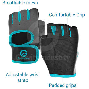 Leather Half Finger Gym <b>Gloves</b> Pro <b>Weight</b> Lifting Non-Slip Adjustable Wrist Strap Workout Fitness <b>Gloves</b> - Product Image 4