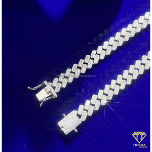 Collar cubano de lujo con incrustaciones de diamantes de moissanita, plata de ley 925, joyería de moda hip hop para hombre - Product Image 3