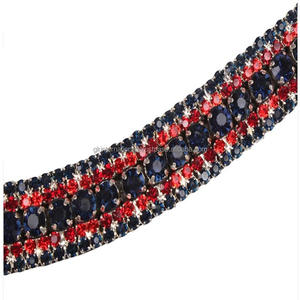 Logotipo personalizado hecho a mano marca duradera cristales diamantes de imitación forma de onda decorativa cuero frente de caballo banda para brida - Product Image 6