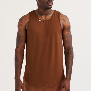 Wholesale Gym Tank Top Men Casual Summer <b>Vest</b> Style Sportswear Lightweight Material Drop Armhole Cut Crew Neck Tank Tops for Men - Product Image 3