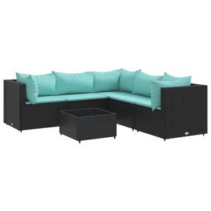 Ensemble de salon de jardin noir avec ensembles de jardin bleu aqua - Product Image 2