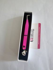 GETUP BROSONS 90 Degree <b>Boot</b> Eyelash Tweezers Stainless Steel Smooth Precision Pink Handle With Charm <b>Box</b> Packaging - Product Image 3