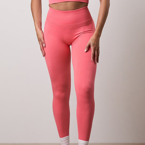 Pantalones de Yoga Deportivos de Secado Rápido con Logotipo Personalizado, Muestra Gratis, Ropa Deportiva, Leggings de Fitness de Cintura Alta de Color Sólido para Mujer - Product Image 1