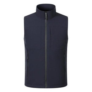 Gilet d'hiver sans manches personnalisé avec logo, gilet épais pour homme, fermeture éclair, vêtements de travail, gilet imperméable pour l'extérieur avec logo personnalisé - Product Image 2