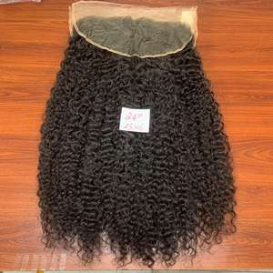 Cheveux bouclés birmans chauds de 24 pouces, frontale 13x6 en dentelle suisse HD, pointes super épaisses, cheveux humains bruts alignés sur les cuticules, provenant du Vietnam - Product Image 4