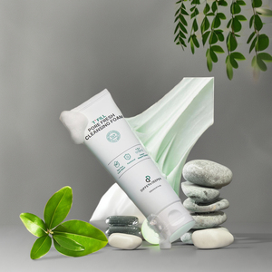 Mousse nettoyante pour pores profonds avec glycérine et extrait d'arbre à thé, nettoyant facial en profondeur pour tous types de peaux - Product Image 1