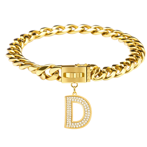 Initial <b>Letter</b> Jewelry Tag D <b>Gold</b> Alphabet Pendant for Dog Collar Luxury Personalized Pet Charm Stylish Accessory - Product Image 1