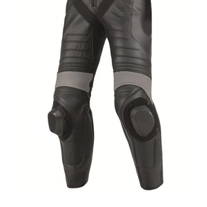 Traje de Motociclismo de Cuero para Hombre, Manga Larga, Negro con Detalles Grises, Resistente al Viento, Protección para Todas las Estaciones, Nuevo, Personalizable - Product Image 5