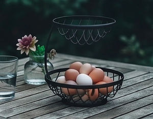 Nuevo diseño de organizador de huevos en metal con recubrimiento de polvo negro, perfecto para un almacenamiento y organización elegantes en la cocina. - Product Image 3