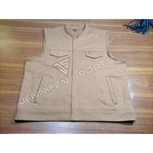 Chaleco de Motociclista de Alta Calidad con Bolsillos Ajustables, Elegante, 100% Lona de Algodón, para Hombre - Product Image 1