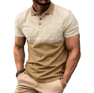 Polo homme color block à manches courtes, motif géométrique, respirant, décontracté, en mélange tissé polyester-coton, coupe classique 2026 - Product Image 6