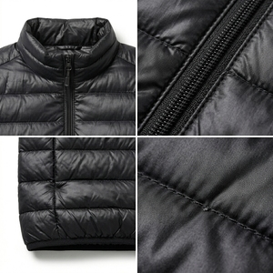 Men Puffer Jacket Lightweight Quilted Full <b>Zip</b> Stand Collar Padded Warm Winter Casual Streetwear Custom OEM Wholesale Manufactur - Product Image 5