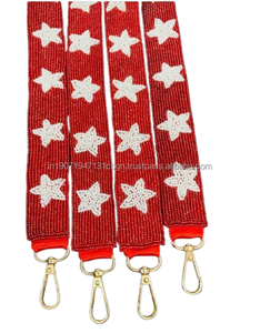 Correa de Repuesto para Bolso de Hombro de Nylon con Rayas Rojas y Blancas Hecha a Mano para Mujer, Correa Ajustable de 45-55 cm, Accesorio de Moda - Product Image 2