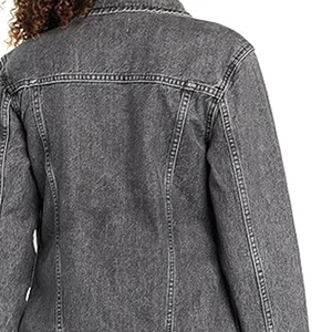Women's Distressed Printed <b>Denim</b> <b>Jacket</b> with Cotton & Nylon Lining Eco-Friendly Windproof Casual Street Fashion - Product Image 3