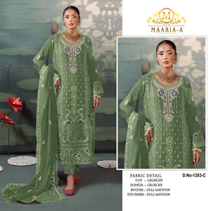 Traje pakistaní de alta calidad con bordado de lentejuelas y trabajo de cristal Khatli, traje Salwar para boda - Product Image 3
