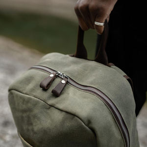 Sac à dos en cuir et toile, cuir véritable, résistant à l'eau, look vintage, pour ordinateur portable, haute qualité, vente en gros, fabricant OEM - Product Image 2