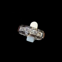 Bague demi-éternité en argent 925 certifiée GRA Moissanite, testée au diamant, couleur D personnalisée, style hip-hop, pour femmes et hommes