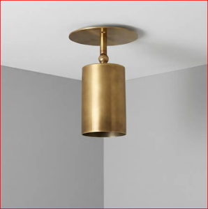 Spot lumineux de plafond pivotant cylindrique en laiton fait main |   Plafonnier directionnel moderne du milieu du siècle - Product Image 1