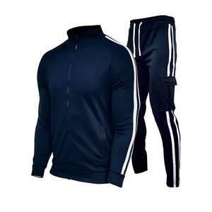 Custom Embroidery Patch <b>Tracksuit</b> <b>Wholesale</b> Low MOQ Private Label <b>Unbranded</b> Blank French Terry Fleece Cargo Sweatsuit Set - Product Image 1