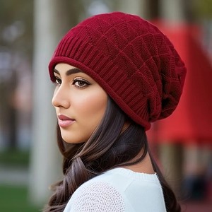 Gorros de punto unisex personalizados para esquí, cálidos, de moda, para exteriores, gorros de invierno ajustables, diseño holgado y liso - Product Image 1