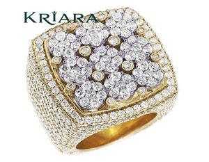 Anillo de Diamantes de Oro Sólido de 18K y Plata 925 para Hombre, Corte Brillante Redondo, Diamantes Cultivados en Laboratorio, Joyería de Lujo para Boda - Product Image 2