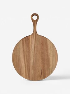 Planche à découper ronde en bois pour la préparation, la découpe, le hachage et le service des aliments en cuisine - Product Image 4