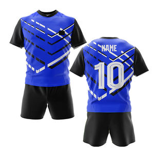 Uniforme de rugby de haute qualité pour adultes, en polyester, sur mesure, manches courtes, ensemble maillot et short de sport. - Product Image 1