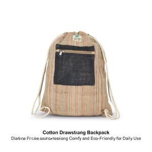 Cotton <b>Drawstring</b> <b>Backpack</b> Comfy and Eco-Friendly for Daily Use - Product Image 2