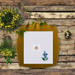 Serviette en lin avec broderie de clochettes, style floral naturel, idéale pour les événements rustiques et en plein air - Product Image 4