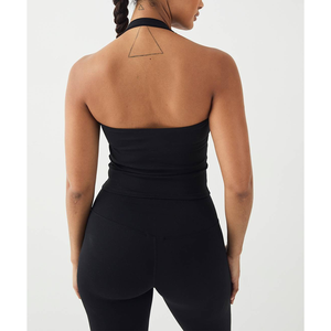 Sujetador deportivo sexy al por mayor para yoga y fitness, con cuello halter, para tenis y entrenamiento, ropa interior ajustada a prueba de golpes, top deportivo elástico 4D sin espalda - Product Image 6