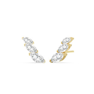 Pendientes de Oro Amarillo con Diamantes Marquise Cultivados en Laboratorio - Product Image 1