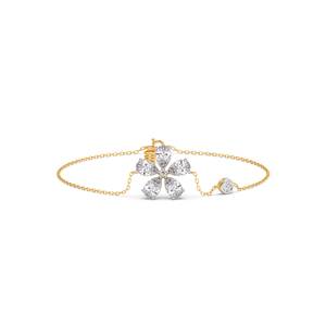 Luxury Everyday Wear Women's 10kt <b>Gold</b> Diamond <b>Bangle</b> Bracelet Princess Cut Natural Diamonds Pave Setting Bracelet - Product Image 3