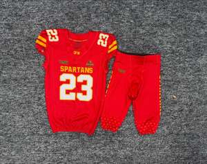Uniforme de football américain haut de gamme, maillot personnalisé vierge à sublimation, pantalon de jeu à coutures renforcées, tenue professionnelle pour équipe - Product Image 4
