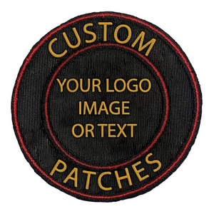 Custom Round Embroidered Woven Fabric Patches Badges Iron On <b>Sew</b> On Logo Patches for Uniform Apparel OEM Wholesale Bulk - Product Image 1
