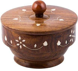 Azucarero/Tazón de Madera para Uso en el Hogar y Jardín, Azucarero/Tazón de Madera de Acacia, Fabricación en India - Product Image 4