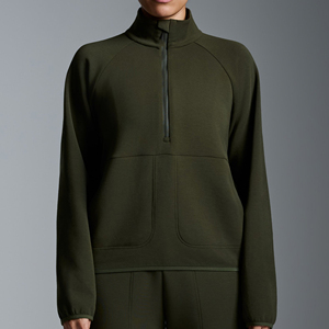 Sudadera de Forro Polar con Cuello Alto y Cierre Frontal para Mujer, Ropa Casual de Invierno para Ejercicio, Venta al Por Mayor - Product Image 1