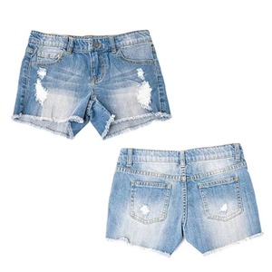 Fabricante de Jeans: Shorts de Mezclilla Casuales de Pierna Ancha para Mujer, de Cintura Alta, Lavados, Lisos y Holgados, Ideales para Verano - Product Image 1